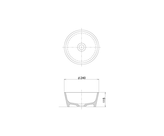置き型手洗器・洗面ボウルΦ240　モノクローム・シリーズ　墨染　LSM6S-SU