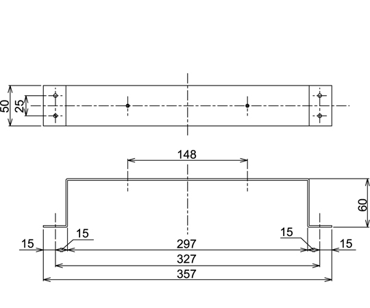 65-1670-96 インストレーションクランプ クロメートメッキ 50×357×60mm