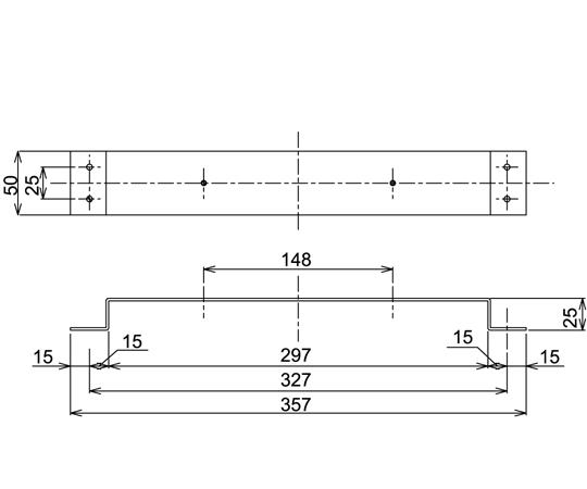 65-1670-97 インストレーションクランプ クロメートメッキ 50×357×25mm