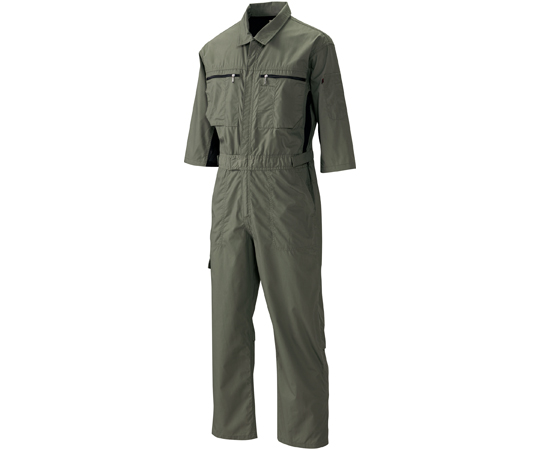 続服 ポリエステル65％・綿35％ グレー M 日の丸繊維 (65-1704-55) 七分袖続服 ポリエステル65％・綿35％ グレー 4L 日の丸繊維 (65-