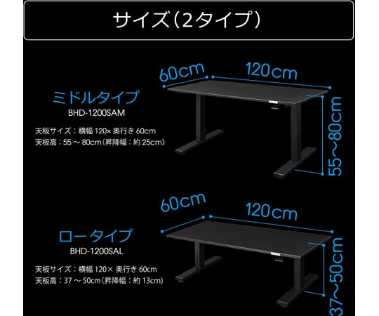 ［取扱停止］Bauhutte　SAゲーミングデスク　脚部L　BHD-1200SAL-BK