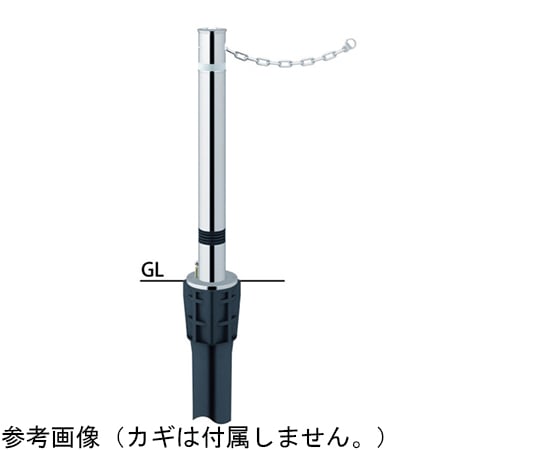 65-1799-02 リフター ステンレス 上下式車止め 鎖内蔵 スプリング付 φ76.3 交換用本体 LA-8KCS 【AXEL】 アズワン