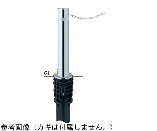 65-1799-16 リフター ステンレス 上下式車止め 鎖内蔵 φ114.3 交換用