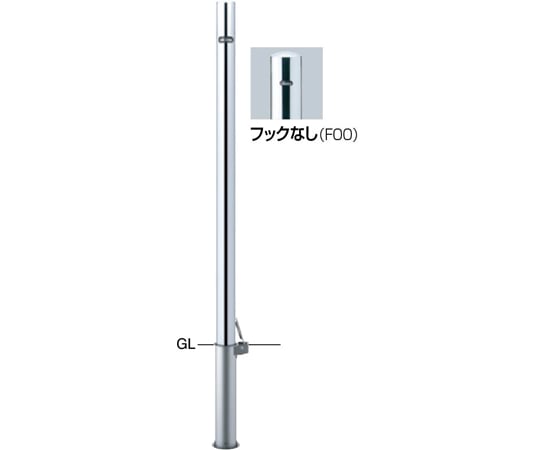 65-1804-32 ピラー 車止め ステンレス フックなし 差込式 φ114.3（t3.0）×H730 PA-12SA 【AXEL】 アズワン