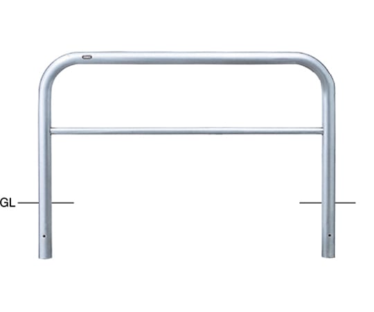 アーチ型車止め 横桟付 固定式 φ60.5 t2.8 ×W1000×H650mm 白 FAH-7U10-650 W (65-1817-03) スチール製 アーチ型車止め 横桟付 固定式 φ60.5 t2.8 ×W1500×