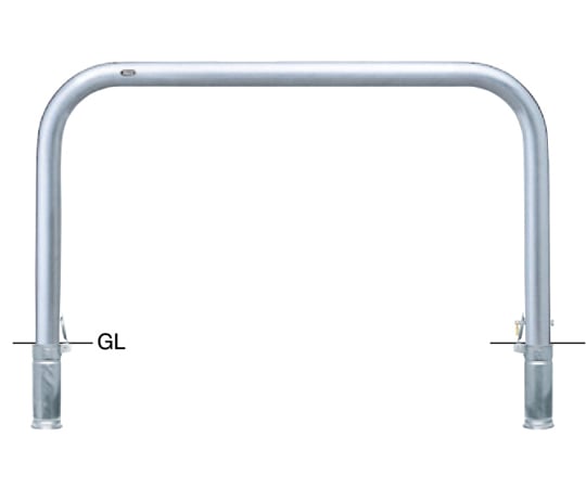 65-1810-24 ステンレス アーチ型車止め 差込式カギ付 φ60.5（t3.0