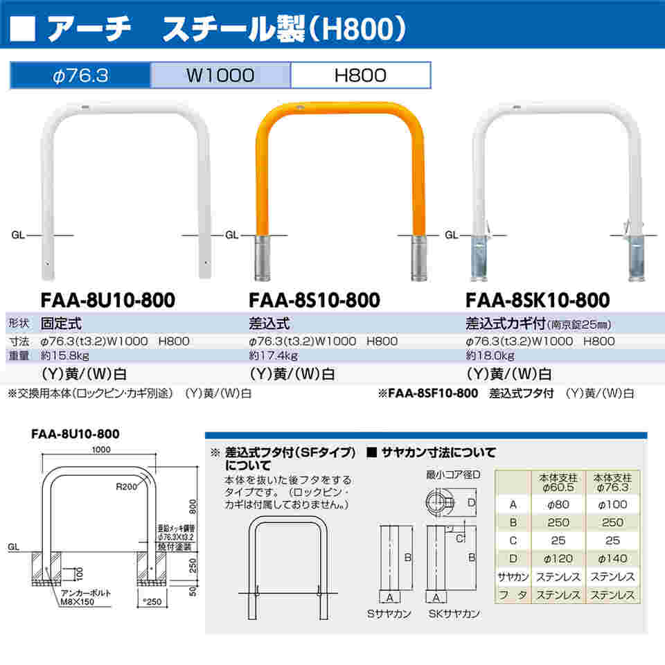 パステルオリーブ メーカー直送 サンポール アーチ φ76.3(t3.2)×W1000