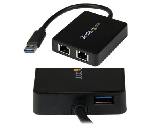 USB 3.0 2ポートギガLAN USBポート付き USB32000SPT