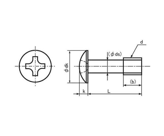 65-1925-07 SUSトラス脱落防止ビス 5×30×10 （100本入） 00-02-J053