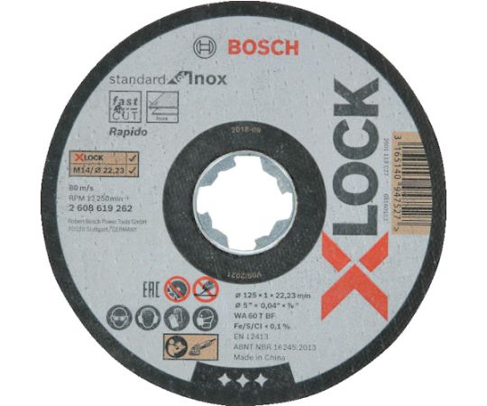 X-LOCK切断砥石 125×1.0 ステンST/10　2608619267