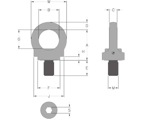 65-1964-10 ステンレスアイポイント M12 0.96t 8-S291-005 【AXEL