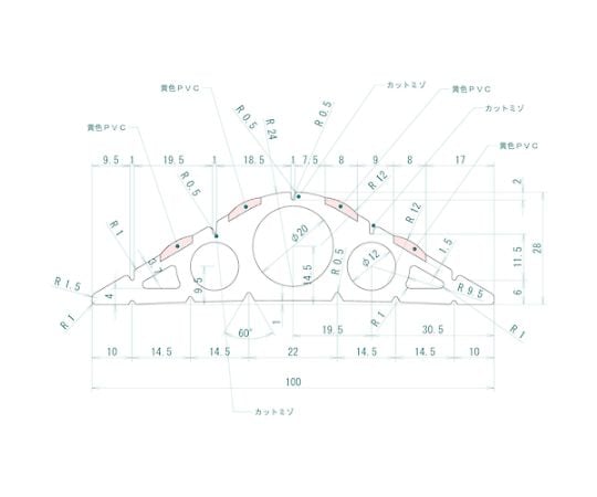 65-1980-72 コードプロテクター（ケーブルプロテクター） φ20X10m