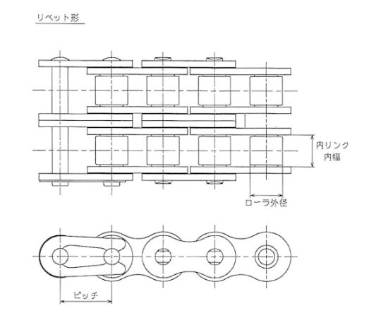 江沼チェーン EK100D-2 RP 96L DCJ ENUMA EK100D－2列 リベット形