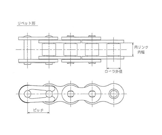 65-1994-36 EK140D リベット形 ローラーチェーン EK140D RP 68L DCJ