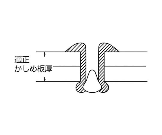エビ ブラインドリベット(丸頭) ステンレス/スティール製 6-2(1000本入