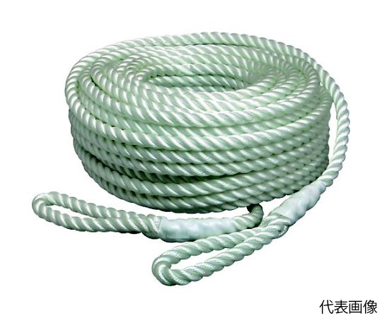 電動ウインチ用ナイロンロープ（3打ち）12mmΦ×50m 両端アイ加工　NR-3STRAND-12-50｜アズキッチン【アズワン】