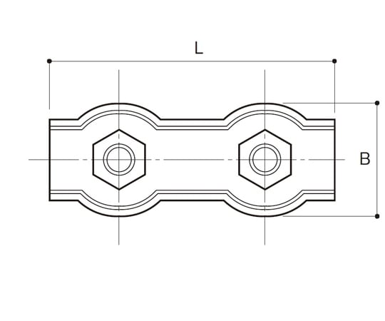 65-2084-41 板型ワイヤクリップ（ダブル）ステンレス製 適合ワイヤ径