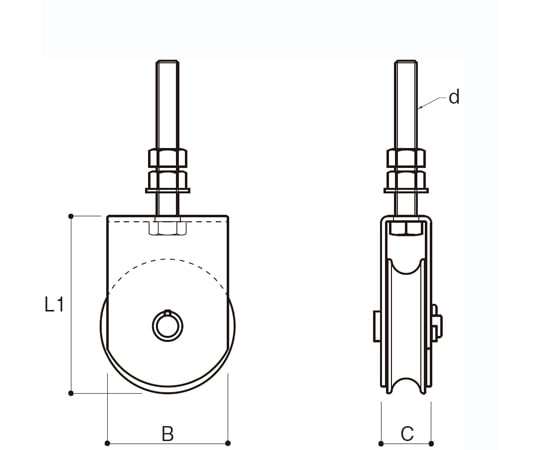 65-2087-30 ホース掛け滑車 車径50mm HK-50BT 【AXEL】 アズワン