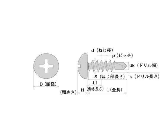 65-2101-71 ステンレス ジャックポイント ナベ 4×13 1000本入 SPJ13