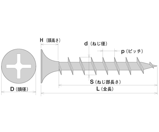 65-2102-08 ステンレス コーススレッド 半ネジ 4.2×57 400本入 SW57