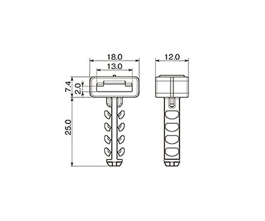 12x18x25mm 結束ﾊﾞﾝﾄﾞ用ｺﾝｸﾘｰﾄｱﾝｶｰ(20個)　EA475GH-1