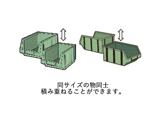 65-2166-13 385x580x250mm ﾊﾟｰﾂﾄﾚｰ(重ね置型・緑/4個) EA661CM-19