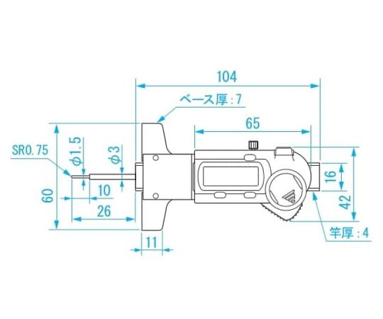 25mm デプスゲージ(ﾃﾞｼﾞﾀﾙ/高精度)　EA725F-76