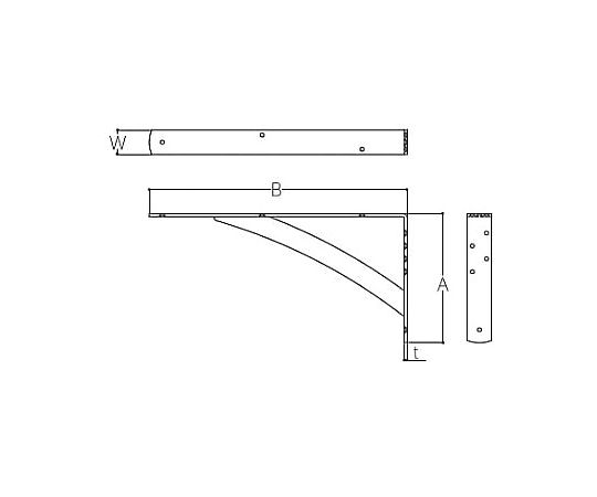 250x500x38mm 強力棚受(ステンレス製)