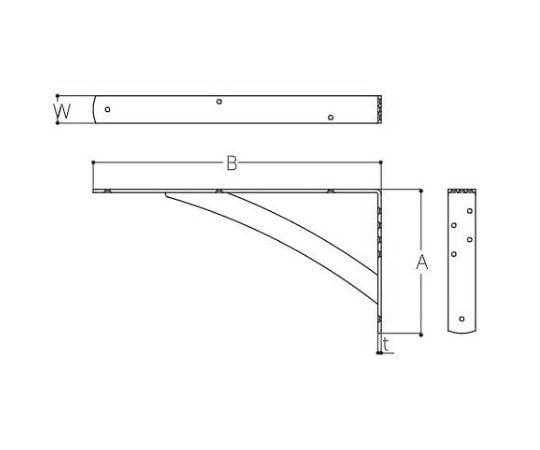 65-2285-54 400x200x38mm 強力棚受(鋼板製) EA951EC-48 【AXEL】 アズワン