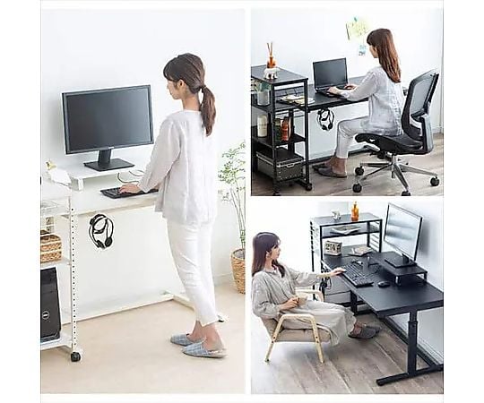 昇降デスク 1000x589x590- 800mm 昇降デスク(黒) EA954HC-1 - as kitchen（アズ