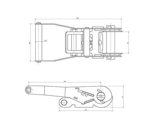 50mmx 5.0m/2030kg ベルト荷締機(ｴﾝﾄﾞﾚｽ)　EA982SB-45