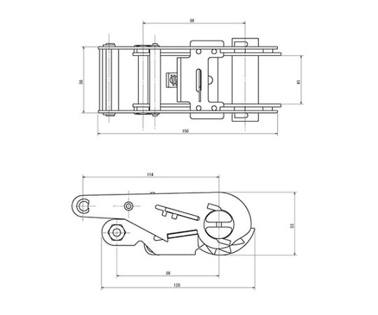 65-2300-73 35mmx 5.0m/1010kg ベルト荷締機(ｴﾝﾄﾞﾚｽ) EA982SB-25