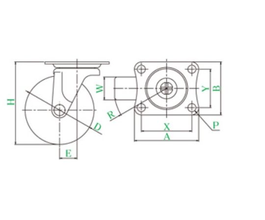 65-2311-61 25mm キャスター(自在金具付・ｴﾗｽﾄﾏｰ車輪) EA986PF-91