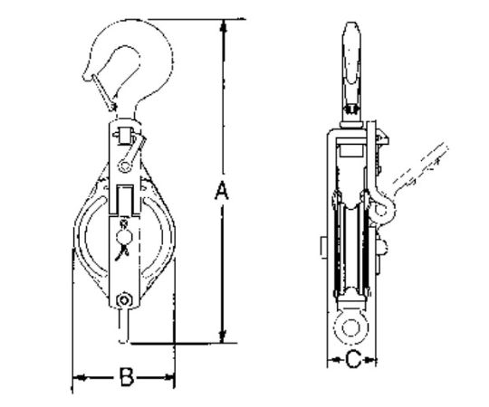 65-2313-26 フック型滑車（ステンレス） 100mm/1ton EA987HJ-2 【AXEL