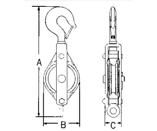 65-2313-32 100mm/ 1ton フック型滑車(ｽﾃﾝﾚｽ) EA987HJ-22 【AXEL