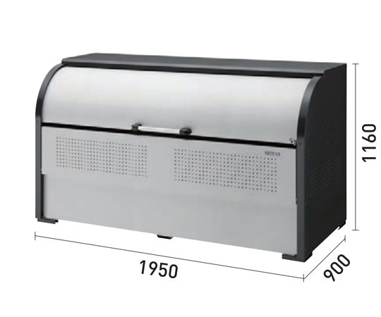 スチール製ゴミ収集庫クリーンストッカー　1450L用　CKR-1909-2