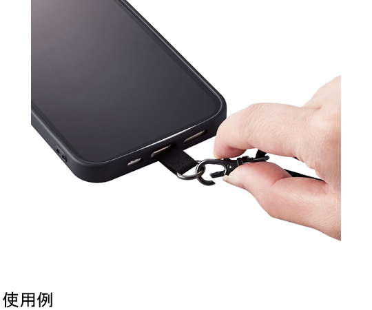 65 2326 65 外付けストラップホール 挟み込みシート スマホ用 ネックストラップ付き ブラック P Sthnecbk Axel アズワン
