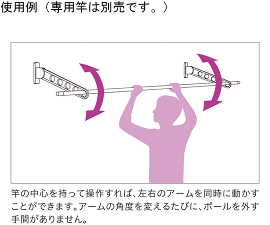 ホスクリーン 窓枠用 屋外物干し金物 ライトブロンズ 2本入　HKL-65-LB