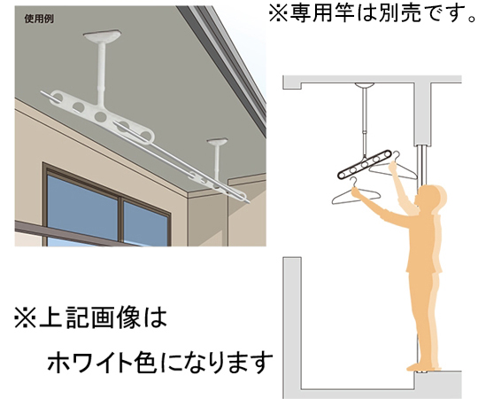 65-2492-15 ホスクリーン 軒天用 屋外物干し金物 ダークブロンズ 2本入