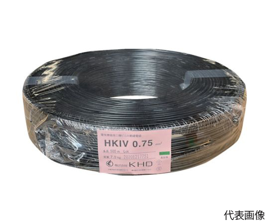 65-2587-19 HKIV2.0 機器用耐熱ビニル電線 黒 200m HKIV2.0SQ-05-200M