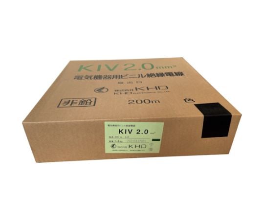 KIV2.0 機器用ビニル電線 赤 200m　KIV2.0SQ-01-200M