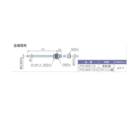 65-2608-73 差圧計 簡易ピトー管（簡易静圧管） 金属管用 ステンレス製