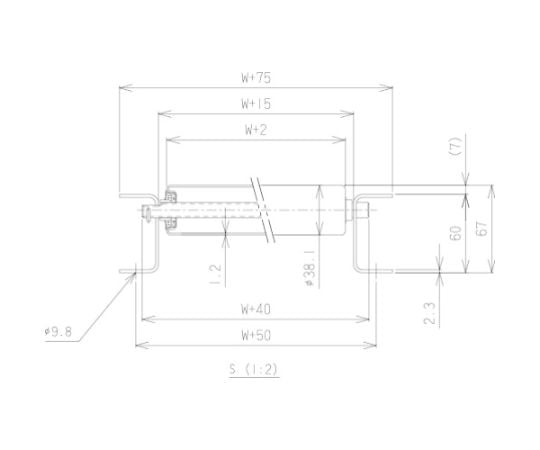 スチール製ローラーコンベヤ R3812P型1000L×700W×50P　R3812PX1000L700W50P