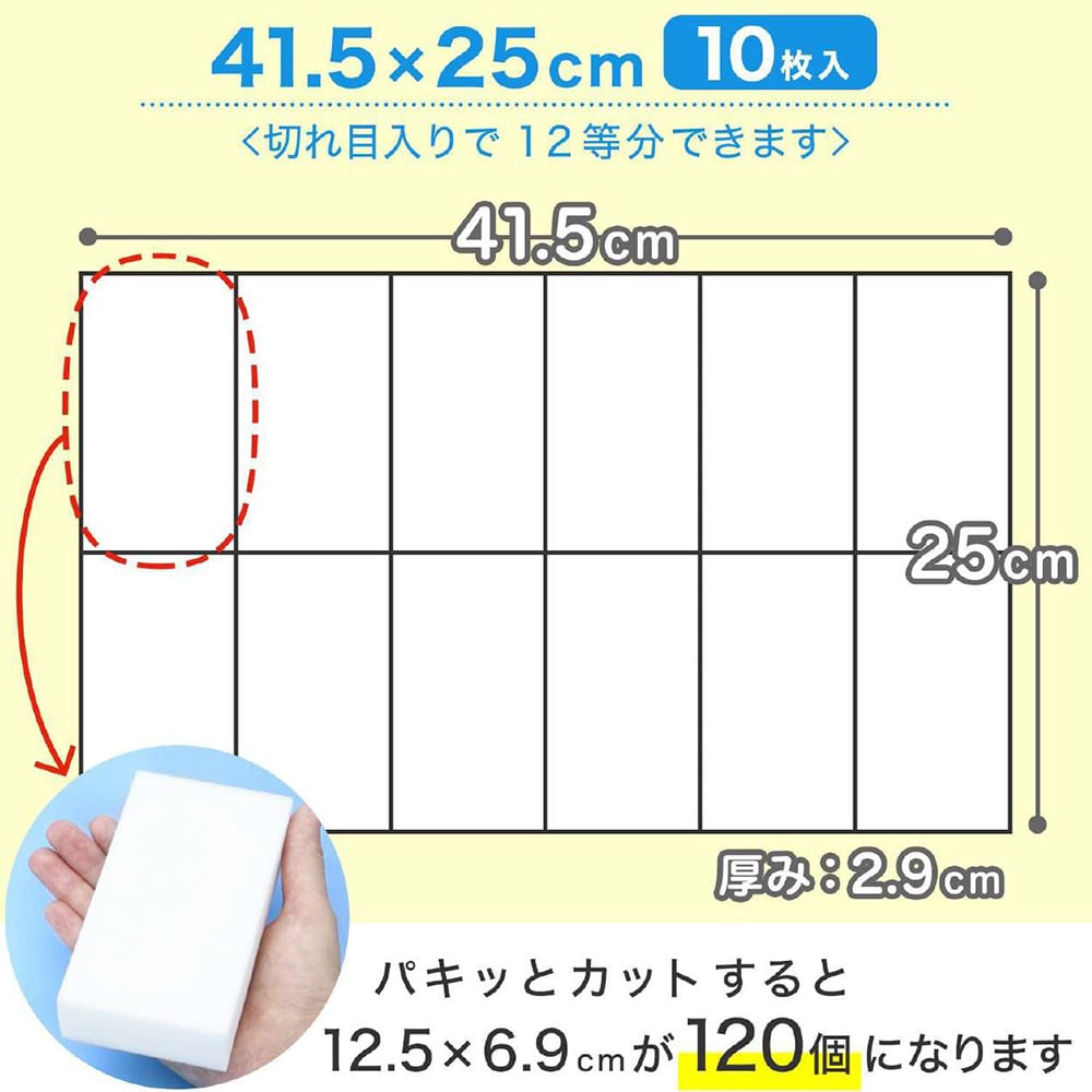 スポンジ 激落ちくん大容量 工場用 メラミンスポンジ 120個入　S00727｜アズキッチン【アズワン】