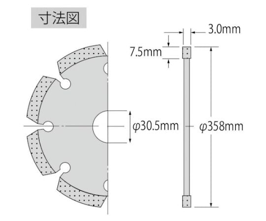 65-2644-22 エビ ダイヤモンドカッター レーザー（乾式）358mm 穴径