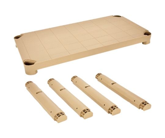 65-2682-84 プラ棚用 棚板セット 棚板間隔高さ515mm用脚4本付 つや消し