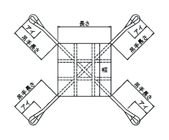 防水型トラッシュシート 4点フックタイプ 2.4M角　TSR-24B