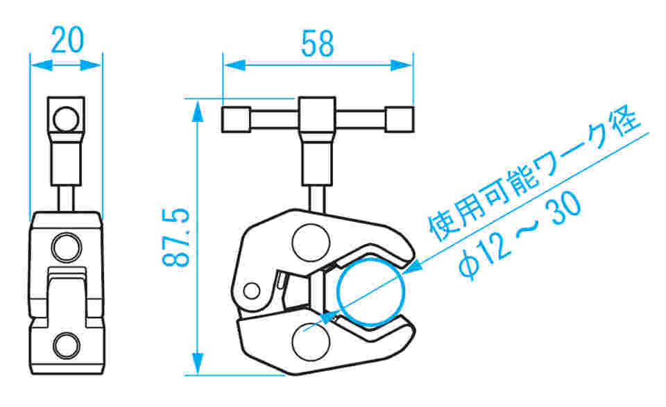 65-2726-05 円筒クランプ治具 CC-WMB 【AXEL】 アズワン