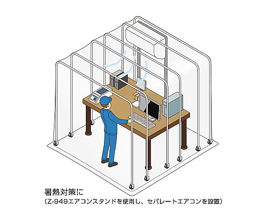 65-2765-03 遮蔽ブース 3000×2200×300～4000mm Z-902-B2 【AXEL】 アズワン