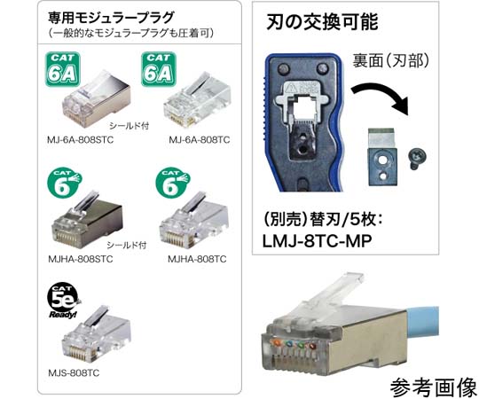 65-2768-34 モジュラー圧着工具 貫通タイプ LMJ-8TC-M 【AXEL】 アズワン